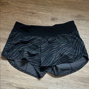 lululemon athletica Black Zebra-Pattern High-Rise Workout Shorts